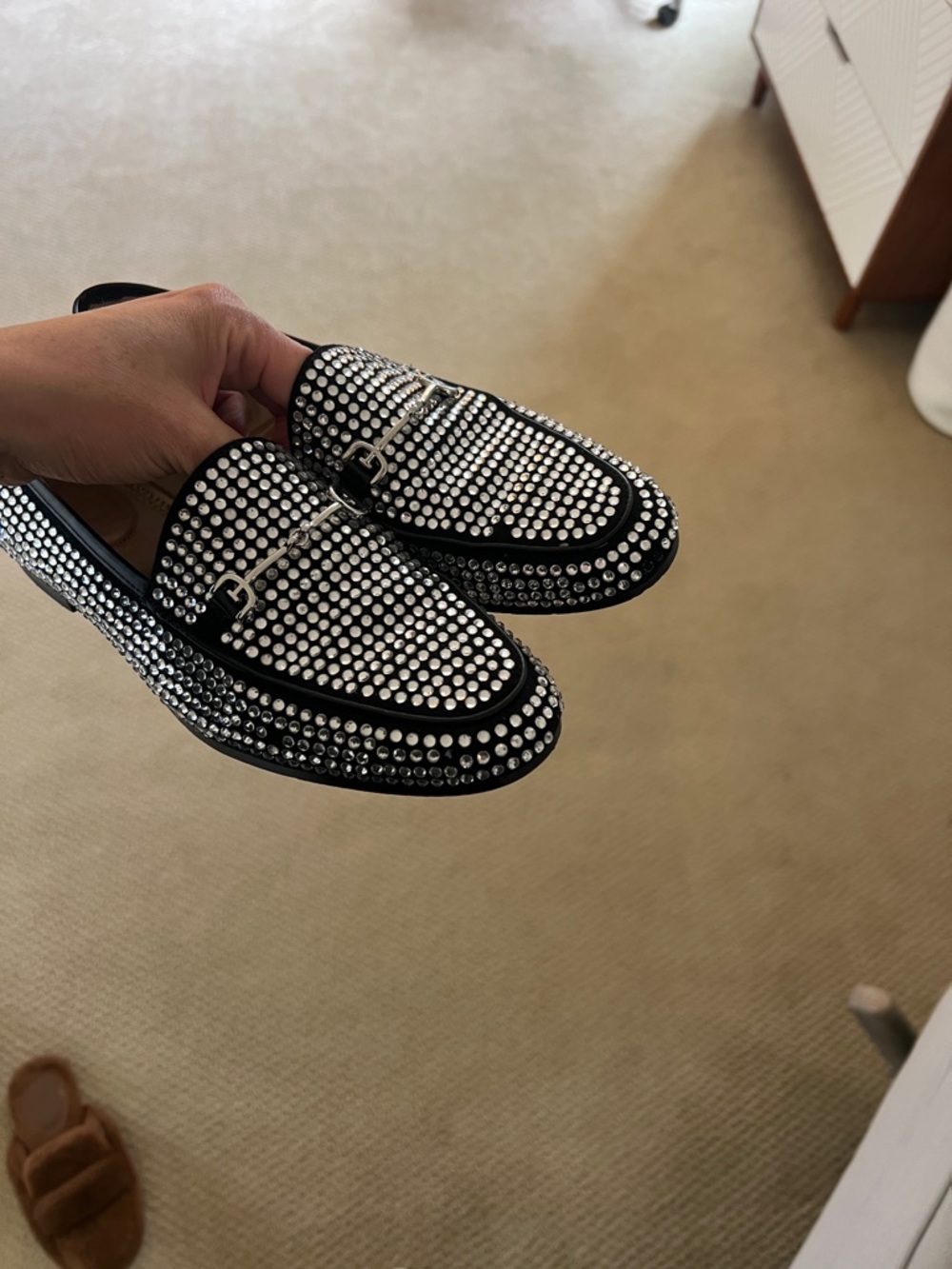 Sam Edelman Black Crystal-Embellished women  Loafers - Picture 4 of 7
